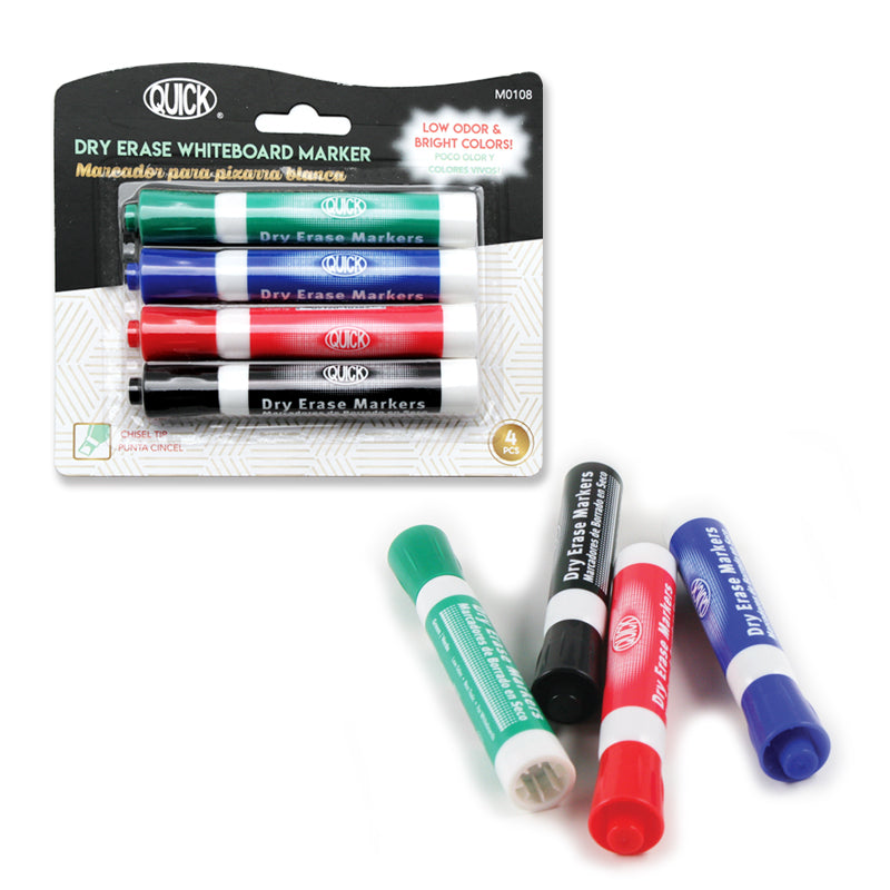 Dry-erase Whiteboard Markers - 4 Assorted Colors