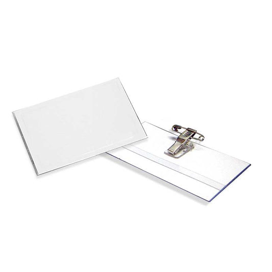 Horizontal ID Holder w/Metal Clip & Safety Pin