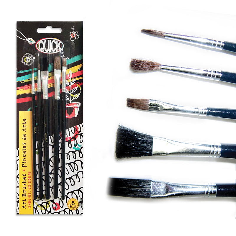 School Art Brushes, Set of 5