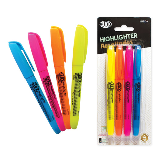 4 Assorted Pen Style Highlighters