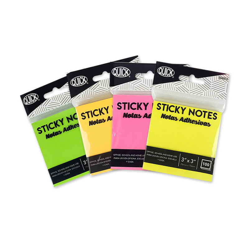 Sticky Notes 3" x 3", Hanging Bag