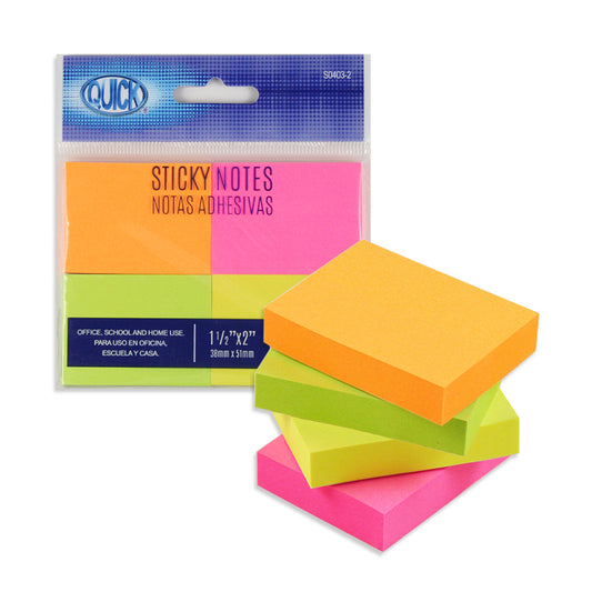 Sticky Notes 1 ½" x 2”, Hanging Bag